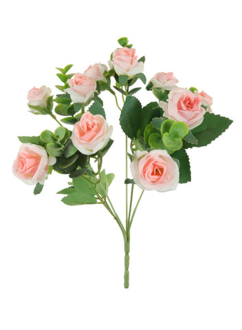 MINI PINK ROSE BUD AND EUCALYPTUS BUNCH