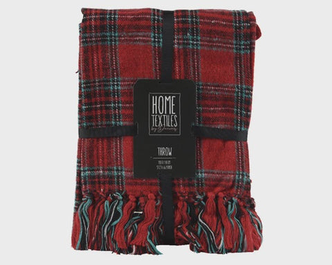 COTTON THROW RED 170 x 130CMS