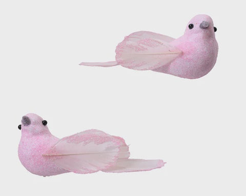 2X BIRD FOAM BODY ON CLIP 2 ASTD BLUSH PINK