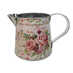 PINK ROSES METAL JUG SMALL