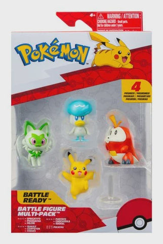 POKEMON BATTLE FIGURE 4-PACK PIKACHU, FUECOCO, SPRIGATITO & QUAXLY