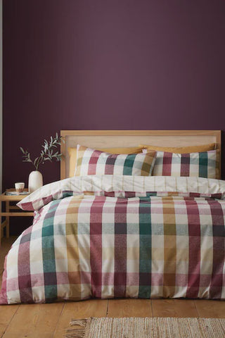 AUTUMN CHECK PLUM  KING QUILT SET