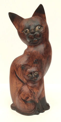 CAT WITH BABY NATURAL 30CMS