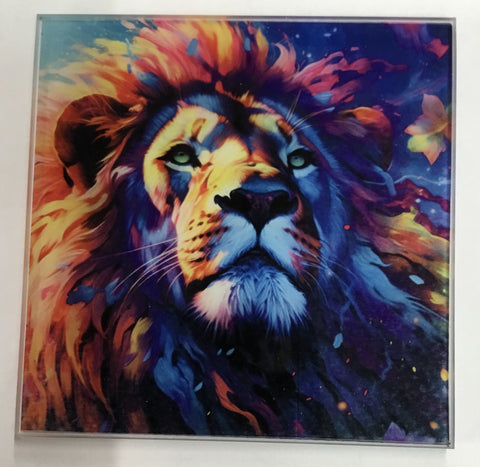 GLASS LION COASTER