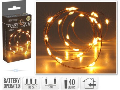 COPPER WIRE 40 LED WW