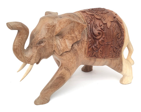 2 TONE CARVED BACK ELEPHANT 20CM