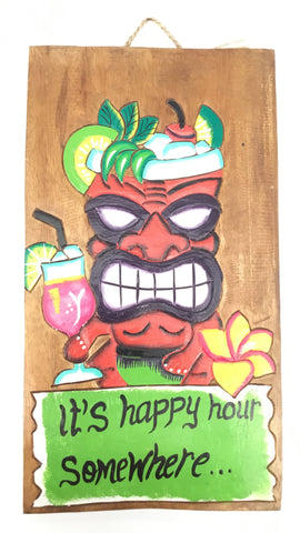 HAPPY HOUR MAN WITH WINE SIGN PORTRAIT