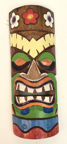 TIKI MASK 30CM WITH FLOWERS