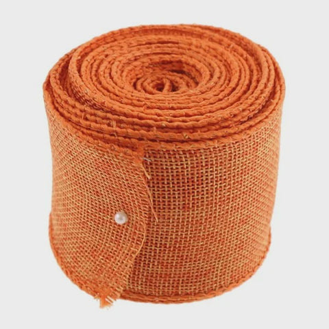 FAUX JUTE RIBBON ORANGE 9.14MTS