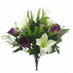 ROSEBUD/EASTER LILY MIXED BUNCH PURPLE/CREAM