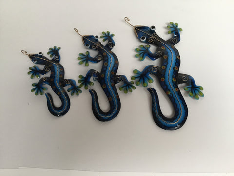 SET OF 3 GECKOS BLUE