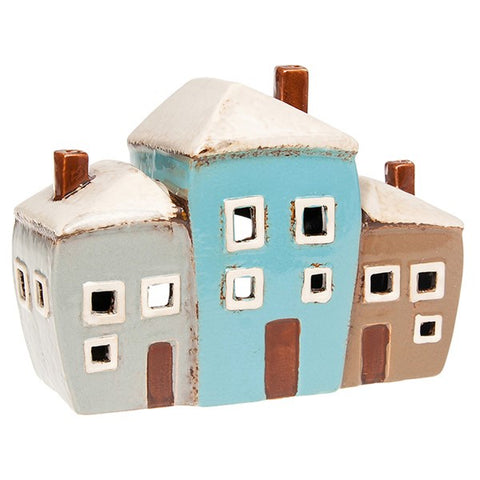 VILLAGE POTTERY 3 HOUSE TEALIGHT