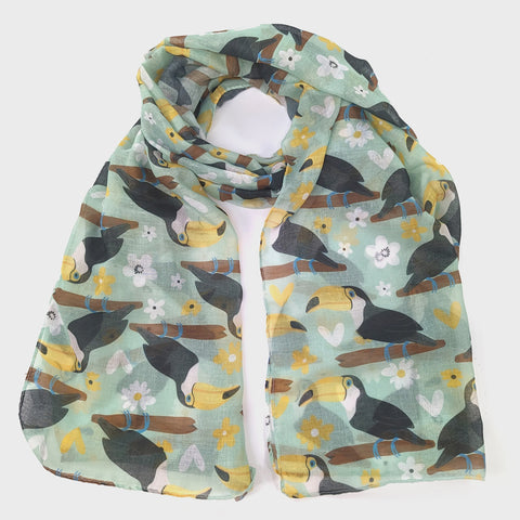 SCARF TINA THE TOUCAN PALE GREY